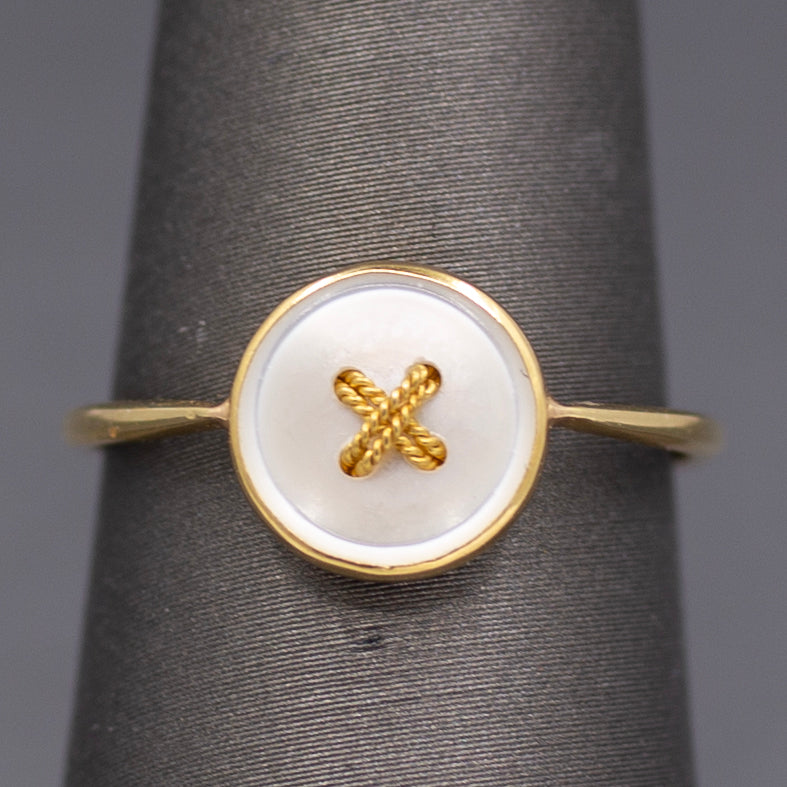Delightful Victorian Button Ring in 14k and 18k Gold