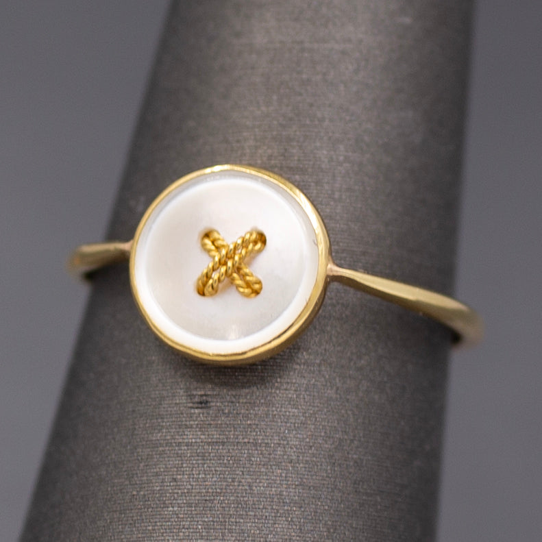 Delightful Victorian Button Ring in 14k and 18k Gold