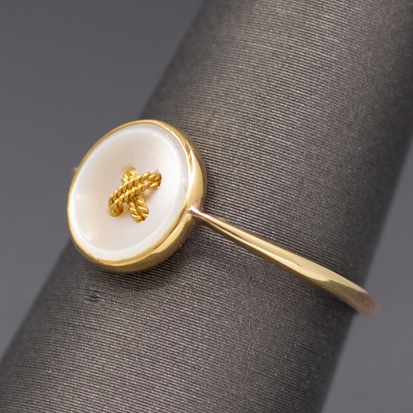 Delightful Victorian Button Ring in 14k and 18k Gold