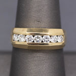 Handsome Channel Set Diamond Wedding Band in 14k Yellow Gold
