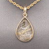 Luxe Bezel Set Rutilated Quartz Pendant in 14k Yellow Gold