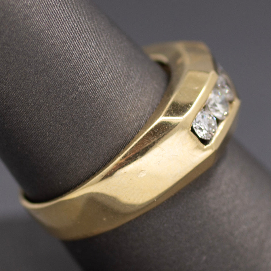 Handsome Channel Set Diamond Wedding Band in 14k Yellow Gold