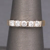 Five Stone Round Diamond Bar Set Band Ring in 18k Yellow Gold
