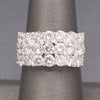 SPARKLE BOMB Three Row 3.50cttw Natural Diamond Ring in 14k Yellow Gold
