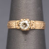 Victorian Old European Cut Diamond Engagement Ring Engraved in 14k Rosy Gold