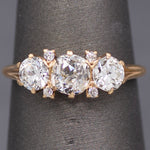 Antique GIA Certified Old Mine & Old European Cut Diamond Ring in 14k Yellow Gold