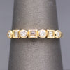 Bezel Set Round and Baguette Cut Diamond Band Ring in 14k Yellow Gold