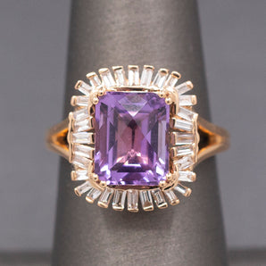 Stunning Le Vian Levian Grape Amethyst and Vanilla Diamond Ring in 14k Rose Gold