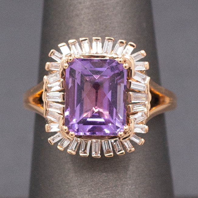 Stunning Le Vian Levian Grape Amethyst and Vanilla Diamond Ring in 14k Rose Gold