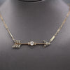 Antique Victorian Old European and Rose Cut Diamond Arrow Necklace in 14k