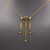 Charming Arts and Crafts Amethyst and Pearl Necklace in 14k Yellow Gold