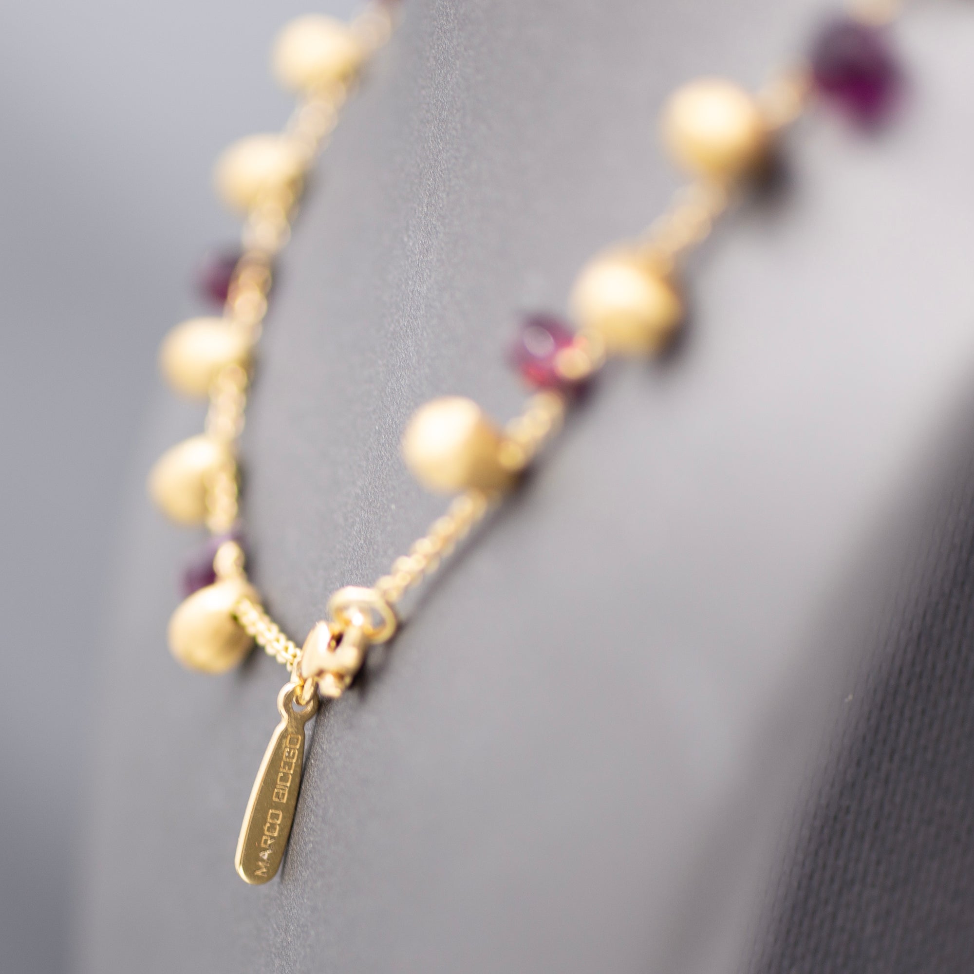 Marco Bicego Garnet Briolette Drop Necklace in 18k Yellow Gold