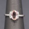 Lotus Certified Padparadscha Sapphire and Diamond Ring in Platinum