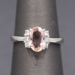 Lotus Certified Padparadscha Sapphire and Diamond Ring in Platinum