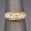 Antique Victorian Belcher Set Old European Cut Diamond Ring in 14k Yellow Gold