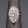 Late Art Deco Diamond Petite Navette Cluster Ring in 14k White Gold