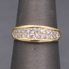 Low Profile Two Row Diamond Band Ring in 14k Yellow Gold