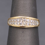 Low Profile Two Row Diamond Band Ring in 14k Yellow Gold