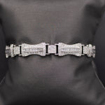 Incredible 5.00cttw Baguette and Round Diamond Link Bracelet in 18k White Gold