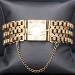 Intricate Handmade Antique Victorian Wide Chain Bracelet in 14k Rosy Gold
