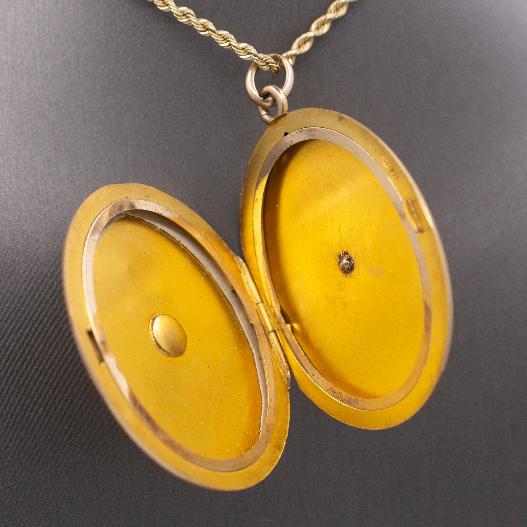 Incredible Large Locket with Sapphire Ruby and Diamond Insect in 14k Yellow Gold