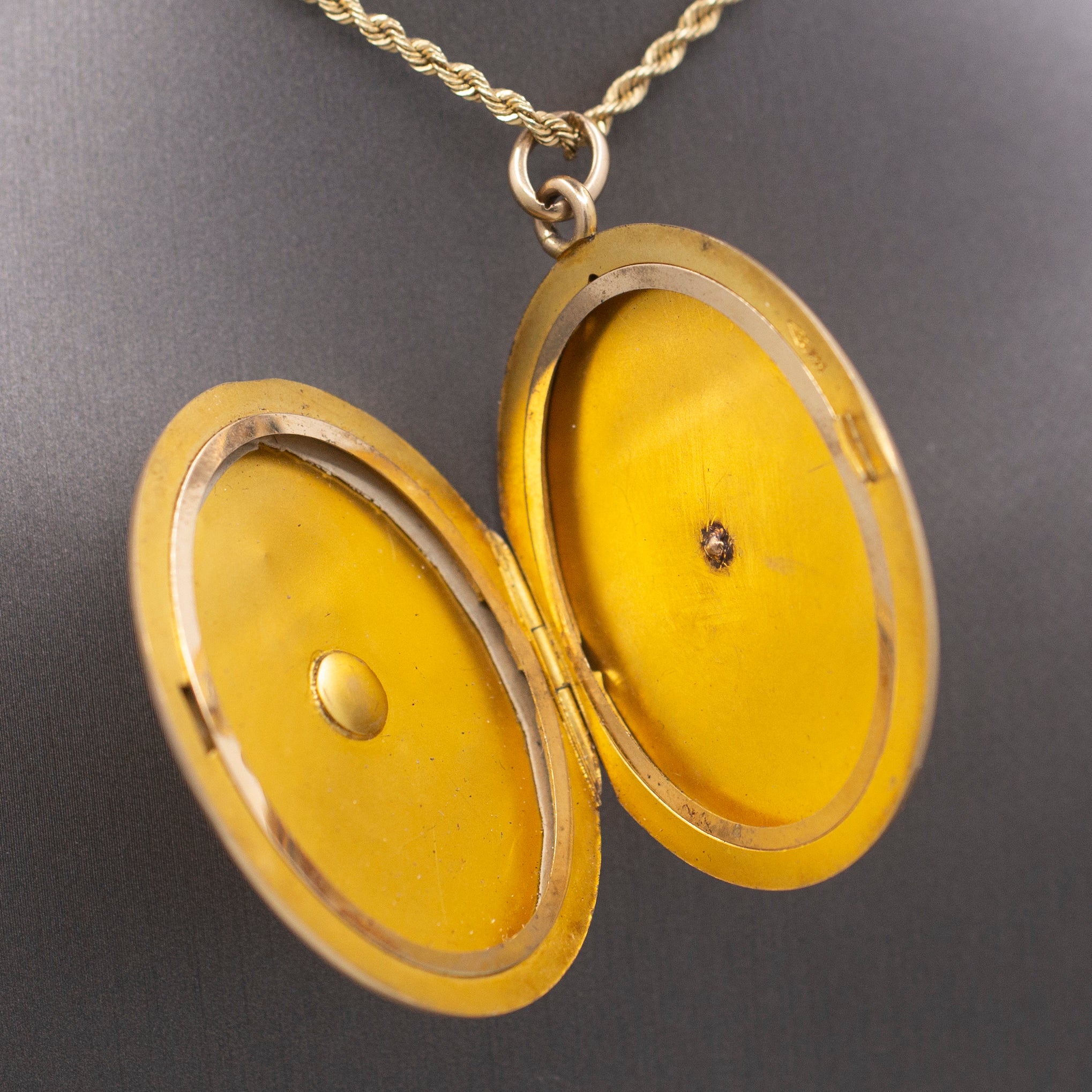 Incredible Large Locket with Sapphire Ruby and Diamond Insect in 14k Yellow Gold