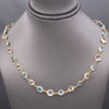 Vintage Sparkling Blue and White Zircon Necklace in 14k Yellow Gold
