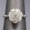 Art Deco Old European Cut Diamond Daisy Cluster Ring in Platinum