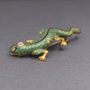 Antique Victorian Gecko Lizard Brooch Pin in Enamel and Old Cut Diamonds 14k