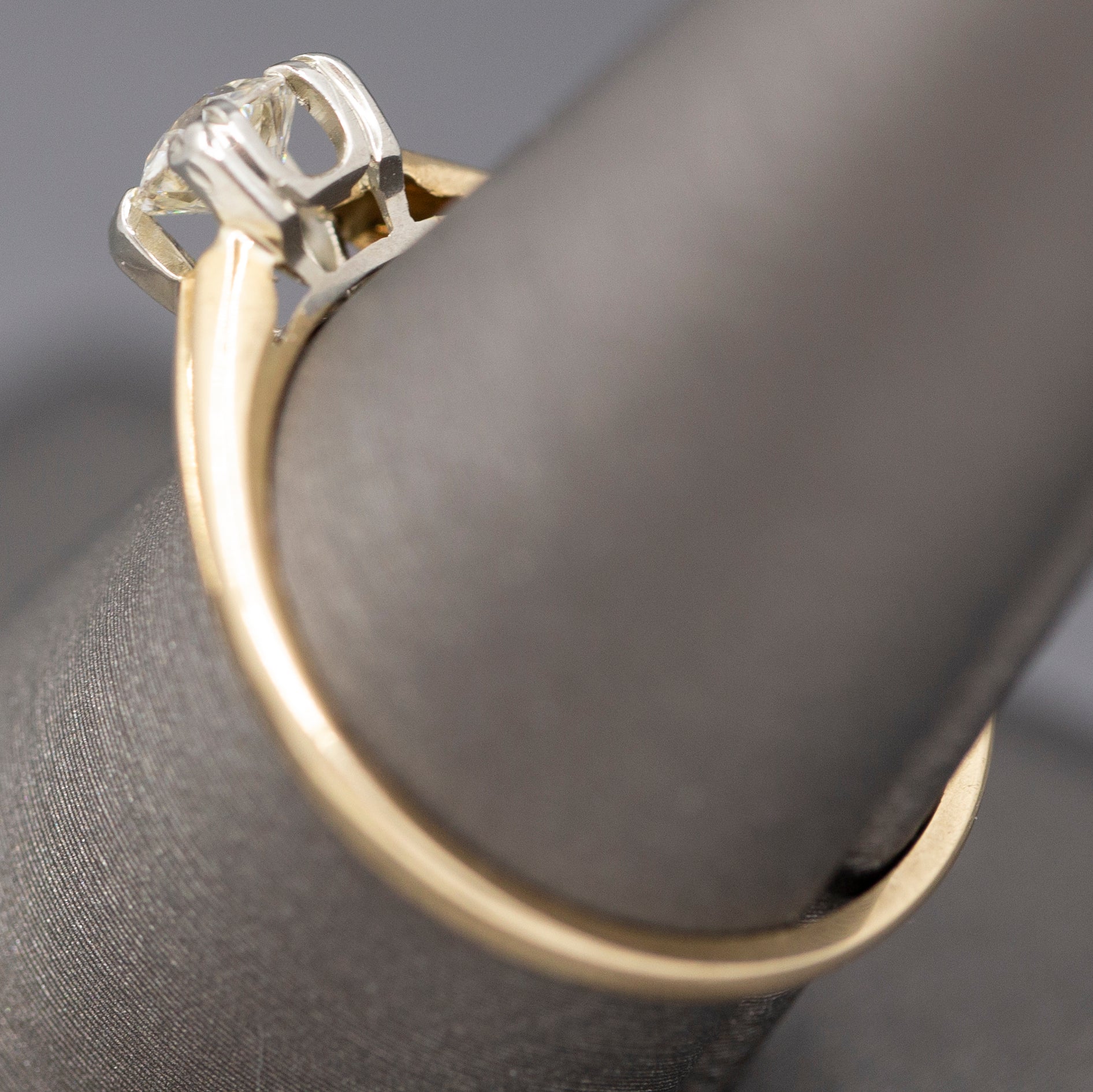 Classic Old European Cut Half Carat Diamond Engagement Ring in 14k Yellow Gold