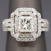 Stunning GIA Certified Princess Cut Diamond Art Deco Inspired Ring in 18k White Gold