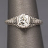 Stunning Art Deco Old European Cut Diamond Solitaire Engagement Ring in Platinum