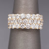 Vintage Three Row 1.50cttw Natural Diamond Ring in 14k Yellow Gold