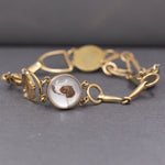 Antique Art Deco Equestrian Fox Hunt Essex Crystal Bracelet in 14k Yellow Gold