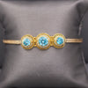 Stunning Victorian Blue Zircon and Seed Pearl Bracelet in 14k Yellow Gold