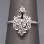 Sparkling Art Deco Old European Cut Diamond Petite Ring in 14k and 18k White Gold