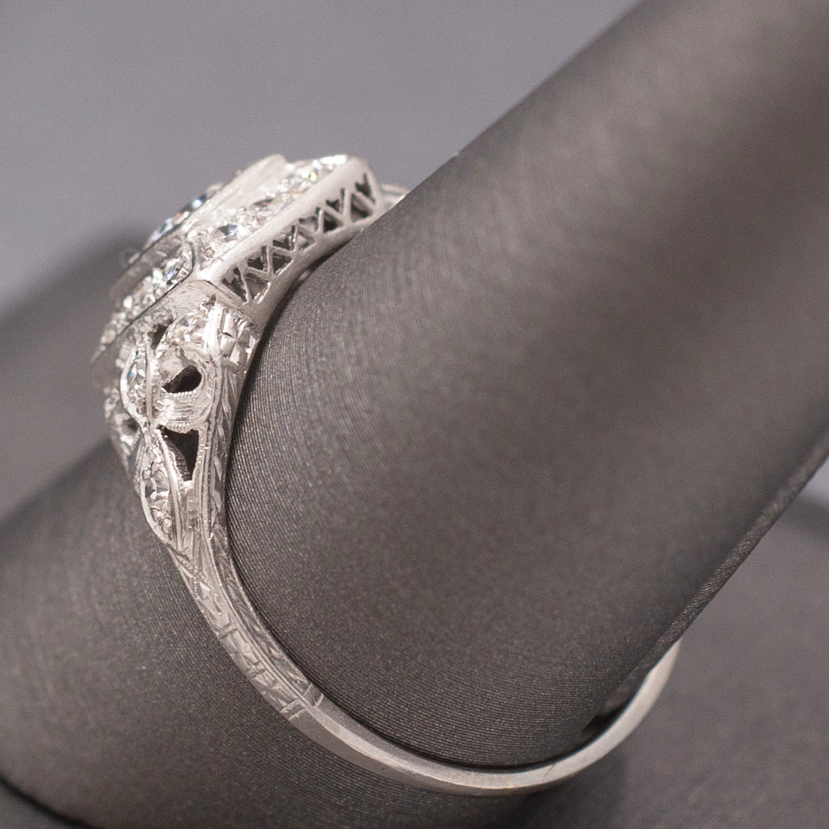 Gorgeous Late Art Deco Old European Cut Diamond Engagement Ring in Platinum