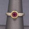 Ravishing Raspberry Garnet Bezel Set Low Profile Ring in 14k and 18k Gold
