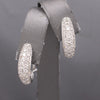 Dazzling 2.98cttw Pave' Diamond J Hoop Earrings in 18k White Gold