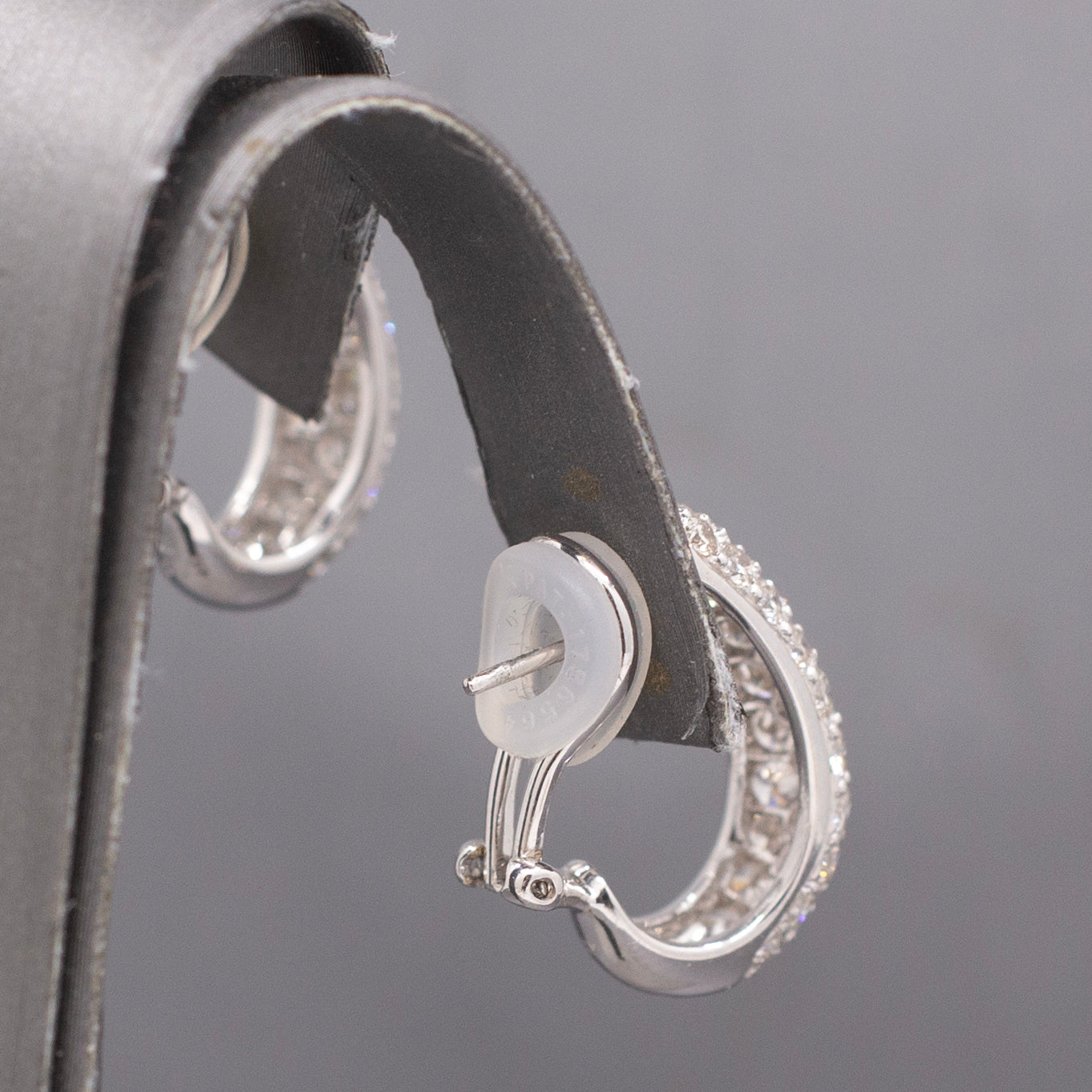 Dazzling 2.98cttw Pave' Diamond J Hoop Earrings in 18k White Gold