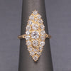 Antique Victorian Navette Old Mine and Old European Cut Diamond Ring in 18k Yellow Gold