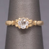 Petite Old European Cut Diamond Victorian Engagement Ring in 10k Yellow Gold