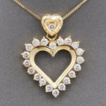 Sparkling Diamond Heart Pendant Necklace in 14k Yellow Gold
