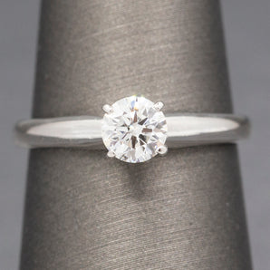 Sparkling Forever Ideal Excellent Cut 0.55ct E SI1 Diamond Solitaire Engagement Ring in 14k White Gold