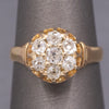 Antique Victorian Old Mine Cut Diamond Cluster Engagement Ring in 14k Gold