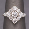 Vintage Hearts on Fire 2.20cttw Diamond Cluster Ring in 18k White Gold