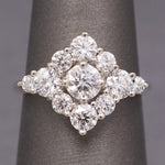 Vintage Hearts on Fire 2.20cttw Diamond Cluster Ring in 18k White Gold