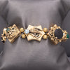 Vintage Retro Gemstone Slide Bracelet in 14k Yellow Gold 7.5"