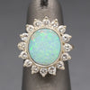 Exquisite Australian Opal and Diamond Cocktail Ring in 14k Yellow Gold