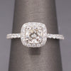 Sparkling GIA Certified Cushion Cut Diamond Halo Engagement Ring in Platinum